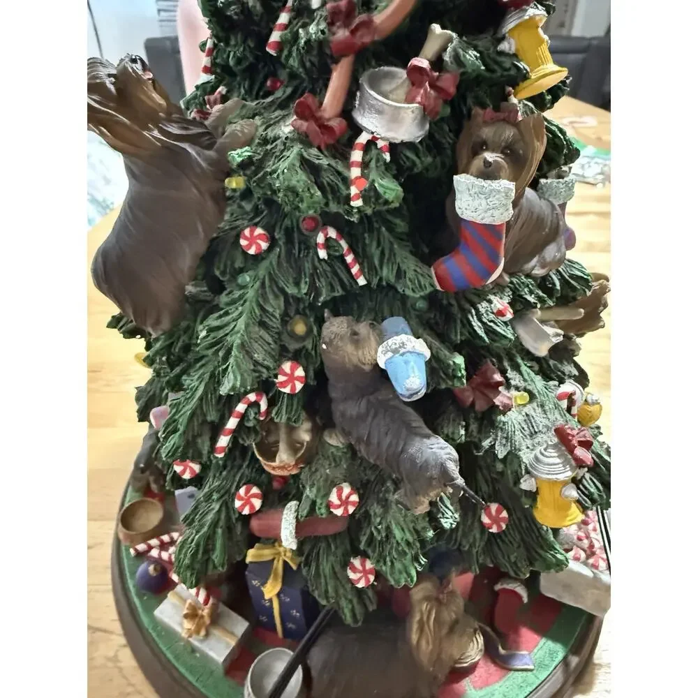 Danbury Yorkie Dog Light Up Christmas Tree Tested Works